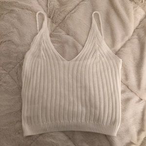 White knit tank crop Top